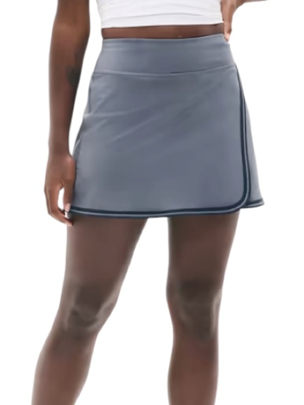 Athleta Gray Crosscourt High Rise Tipped Skort